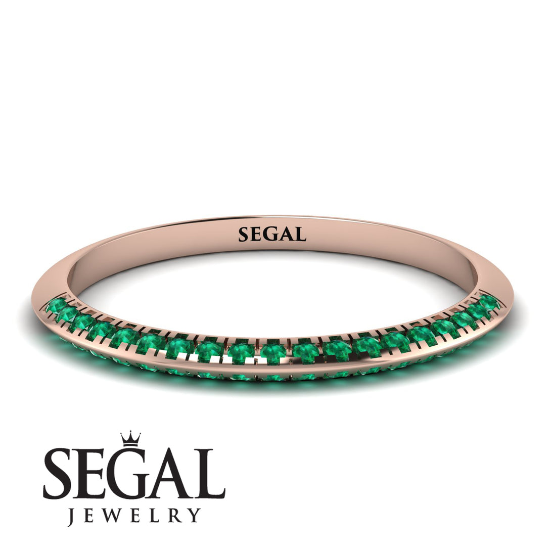 Hidden Emerald Wedding Band - Anastasia No. 5